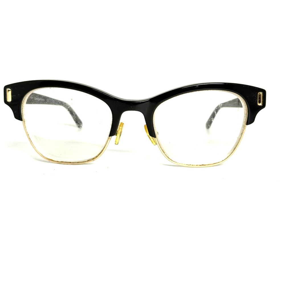 Calvin Klein Collection 835C 001 Cat Eye‎ Eyeglasses Black Gold 49-20-135